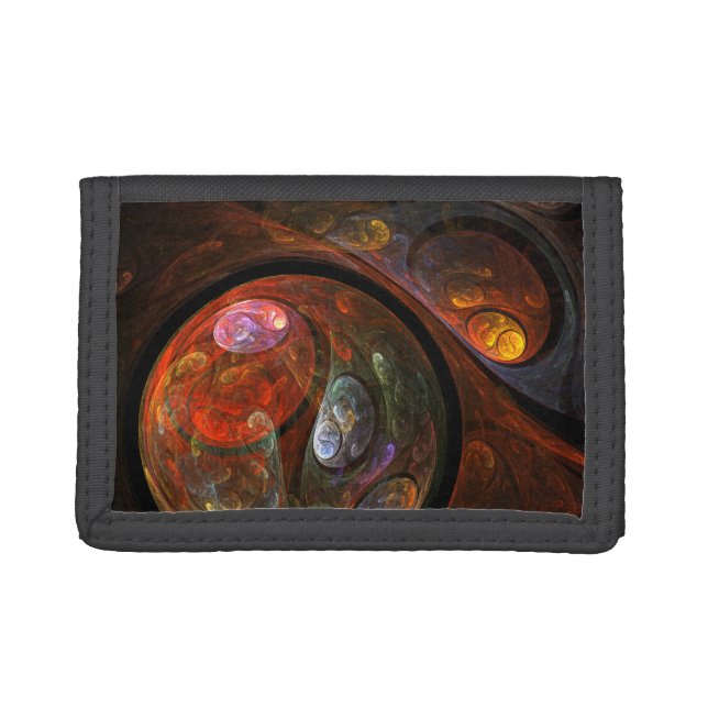 Fluid Connection Abstract Art Tri-fold Wallet (Front)