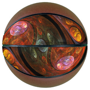 Fluid Connection Modern Cosmic Abstract Art Basketball