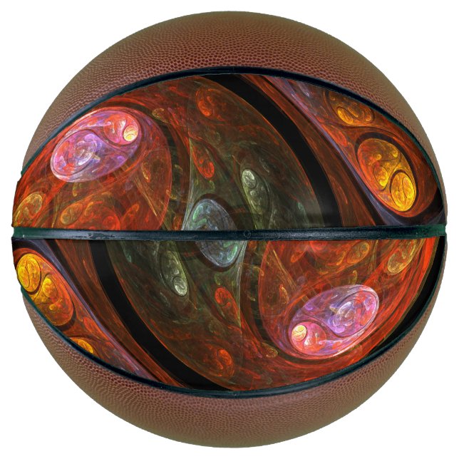 Fluid Connection Modern Cosmic Abstract Art Basketball (Front)