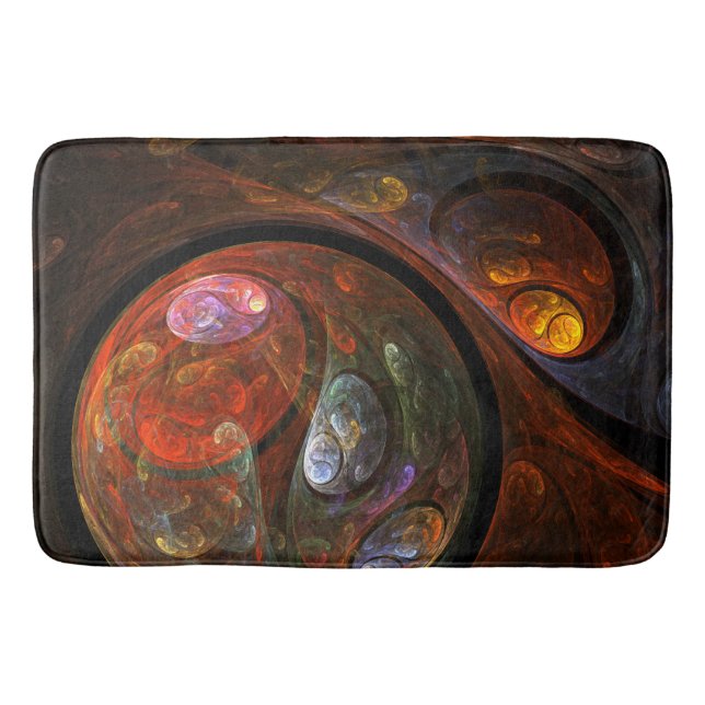 Fluid Connection Modern Cosmic Abstract Art Bath Mat (Front)