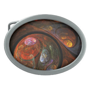 Fluid Connection Modern Cosmic Abstract Art Belt Buckle