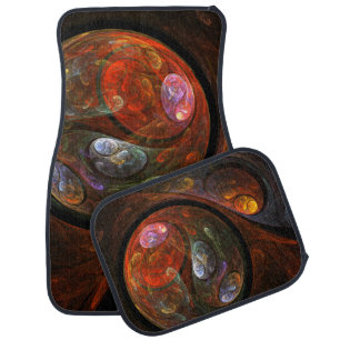 Fluid Connection Modern Cosmic Abstract Art Car Floor Mat