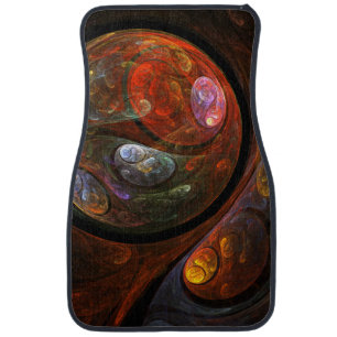 Fluid Connection Modern Cosmic Abstract Art Car Floor Mat