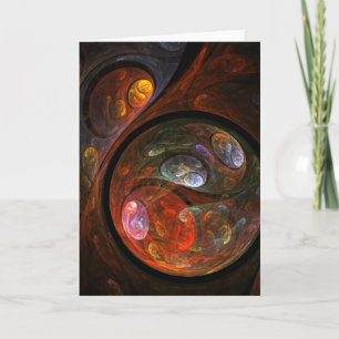 Fluid Connection Modern Cosmic Abstract Art Card