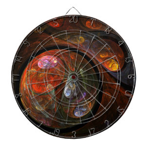 Fluid Connection Modern Cosmic Abstract Art Dart Board