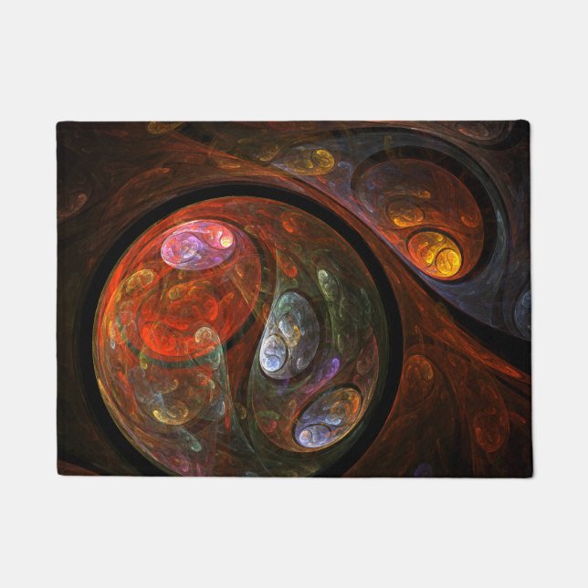 Fluid Connection Modern Cosmic Abstract Art Doormat (Front)