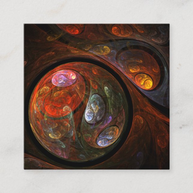 Fluid Connection Modern Cosmic Abstract Art Enclosure Card (Front)