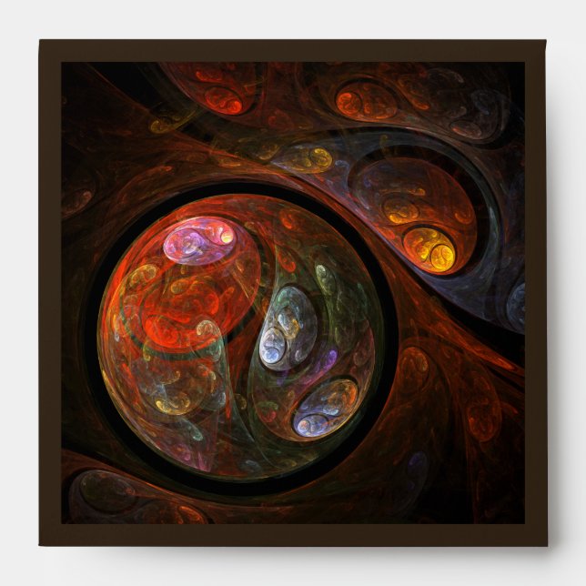 Fluid Connection Modern Cosmic Abstract Art Envelope (Front)