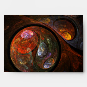 Fluid Connection Modern Cosmic Abstract Art Envelope