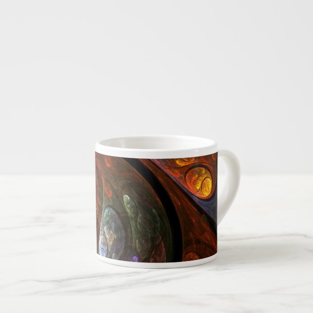 Fluid Connection Modern Cosmic Abstract Art Espresso Cup (Front Right)