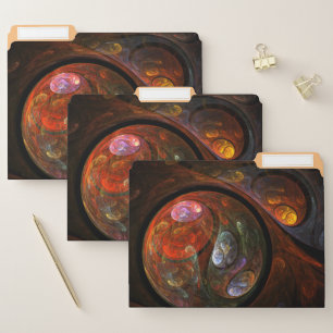 Fluid Connection Modern Cosmic Abstract Art File Folder
