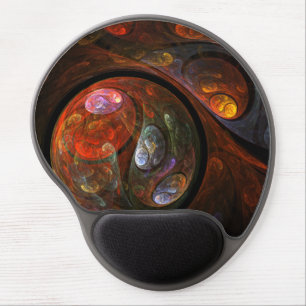 Fluid Connection Modern Cosmic Abstract Art Gel Mouse Pad