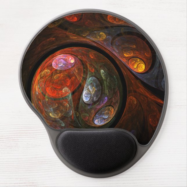 Fluid Connection Modern Cosmic Abstract Art Gel Mouse Pad (Front)