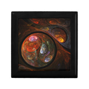 Fluid Connection Modern Cosmic Abstract Art Jewelry Box