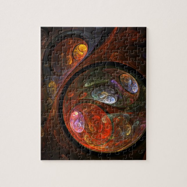 Fluid Connection Modern Cosmic Abstract Art Jigsaw Puzzle (Vertical)