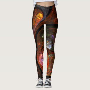 Fluid Connection Modern Cosmic Abstract Art Leggings