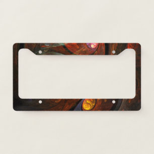 Fluid Connection Modern Cosmic Abstract Art License Plate Frame