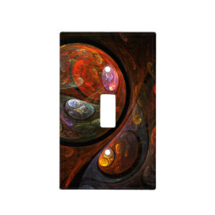 Fluid Connection Modern Cosmic Abstract Art Light Switch Cover