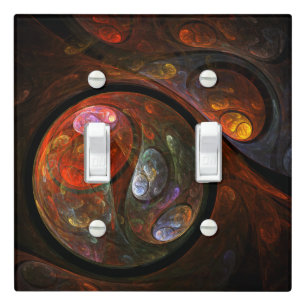 Fluid Connection Modern Cosmic Abstract Art Light Switch Cover