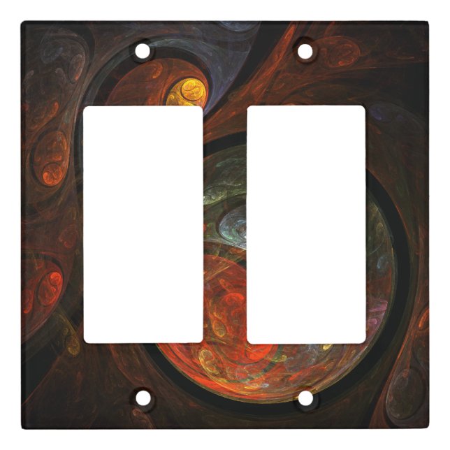 Fluid Connection Modern Cosmic Abstract Art Light Switch Cover (Front)