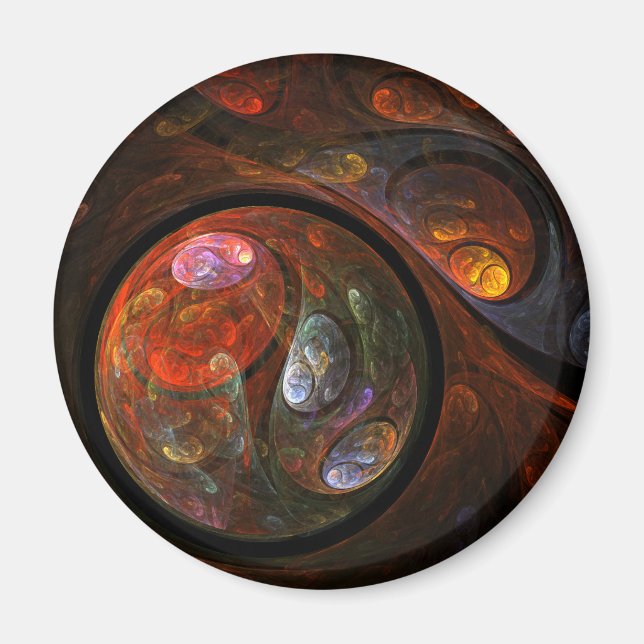 Fluid Connection Modern Cosmic Abstract Art Magnet (Front)