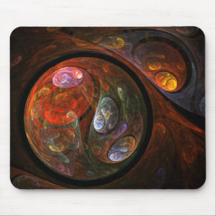Fluid Connection Modern Cosmic Abstract Art Mouse Pad
