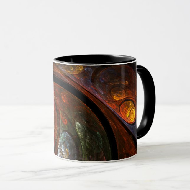 Fluid Connection Modern Cosmic Abstract Art Mug (Front Right)