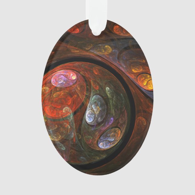 Fluid Connection Modern Cosmic Abstract Art Ornament (Front)