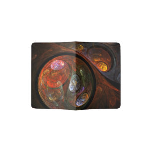 Fluid Connection Modern Cosmic Abstract Art Passport Holder