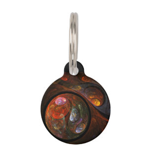 Fluid Connection Modern Cosmic Abstract Art Pet ID Tag