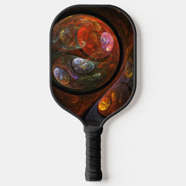 Fluid Connection Modern Cosmic Abstract Art Pickleball Paddle (Front)