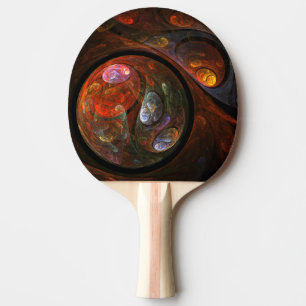 Fluid Connection Modern Cosmic Abstract Art Ping Pong Paddle