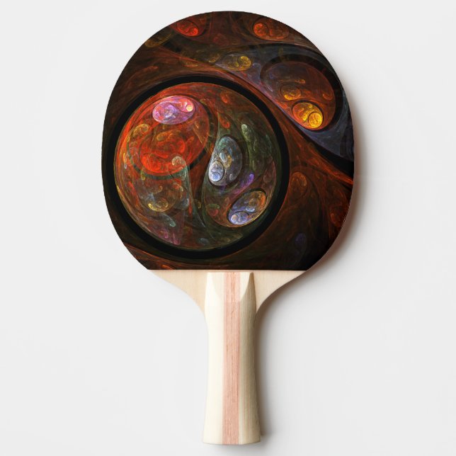 Fluid Connection Modern Cosmic Abstract Art Ping Pong Paddle (Front)