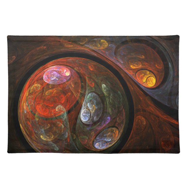 Fluid Connection Modern Cosmic Abstract Art Placemat (Front)