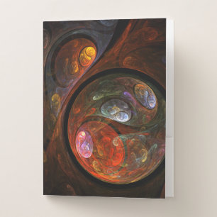 Fluid Connection Modern Cosmic Abstract Art Pocket Folder