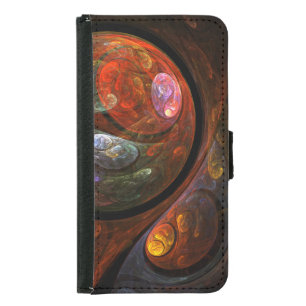 Fluid Connection Modern Cosmic Abstract Art Wallet Phone Case For Samsung Galaxy S5