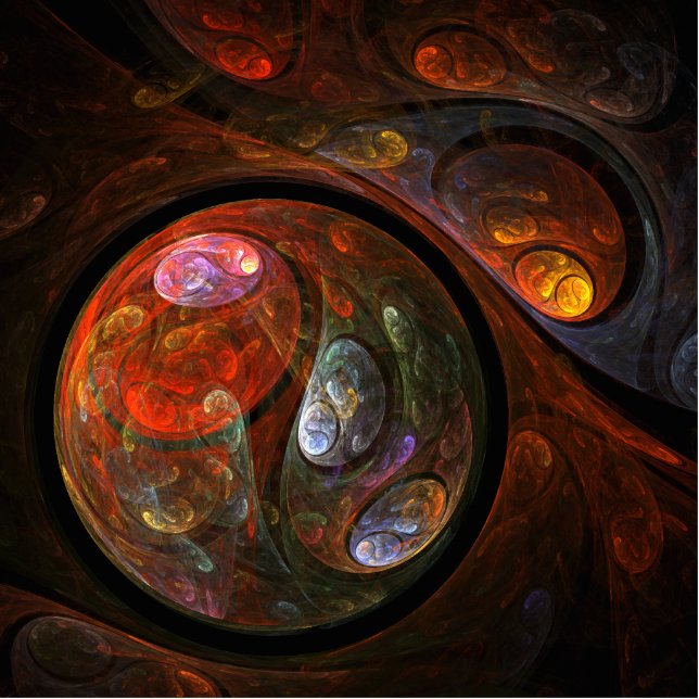 Fluid Connection Modern Cosmic Abstract Art Statuette (Front)