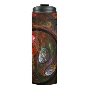 Fluid Connection Modern Cosmic Abstract Art Thermal Tumbler