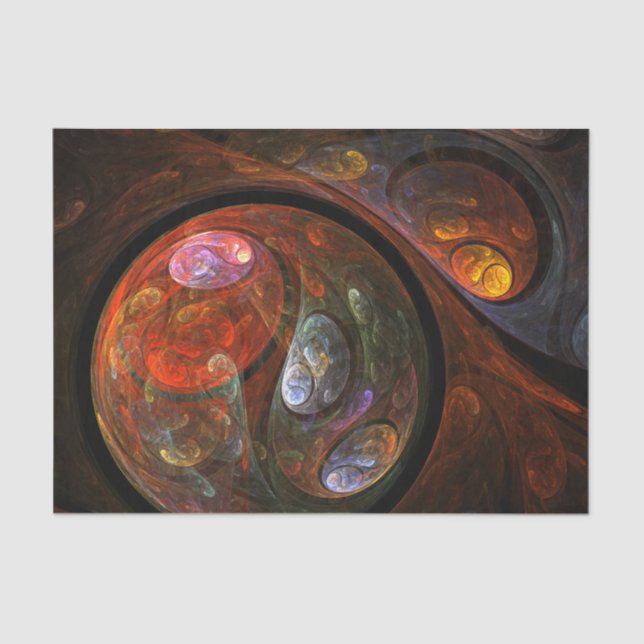 Fluid Connection Modern Cosmic Abstract Art Tissue Paper (Front)
