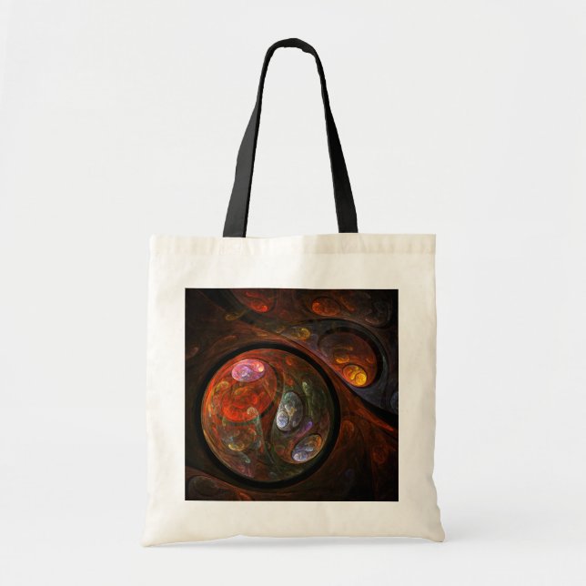 Fluid Connection Modern Cosmic Abstract Art Tote Bag (Front)