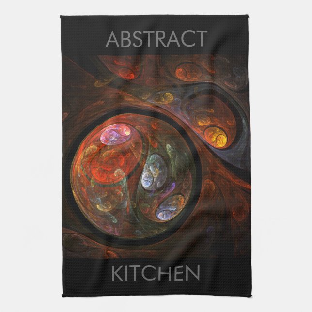 Fluid Connection Modern Cosmic Abstract Art Towel (Vertical)