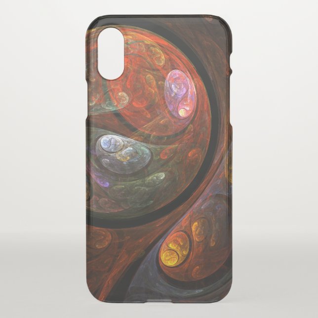 Fluid Connection Modern Cosmic Abstract Art Uncommon iPhone Case (Back)