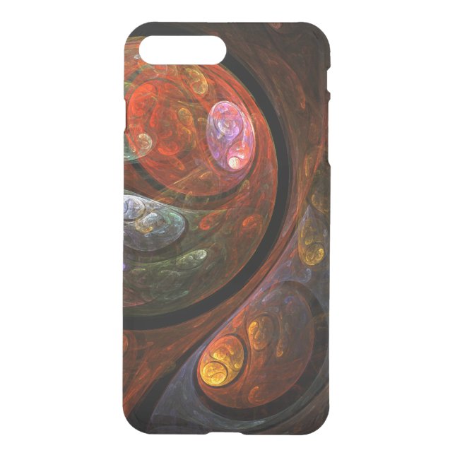 Fluid Connection Modern Cosmic Abstract Art Uncommon iPhone Case (Back)