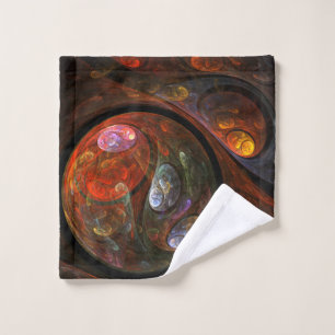 Fluid Connection Modern Cosmic Abstract Art Wash Cloth