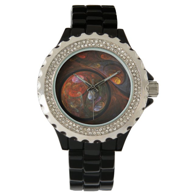 Fluid Connection Modern Cosmic Abstract Art Watch (Front)