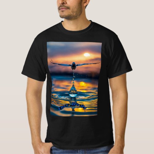 Fluid Flight Waterbird T_Shirt Design