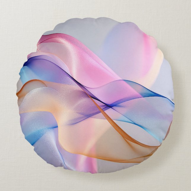 Fluid Harmony in Motion Round Pillow (Front)