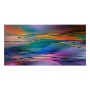 "Fluid Horizons" Contemporary Abstract Art Poster