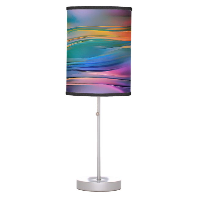 "Fluid Horizons" Contemporary Abstract Art      Table Lamp (Front)