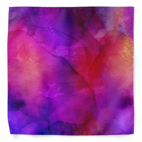 Fluid Ink Purple Blue Red And Pink Art Painting Bandana